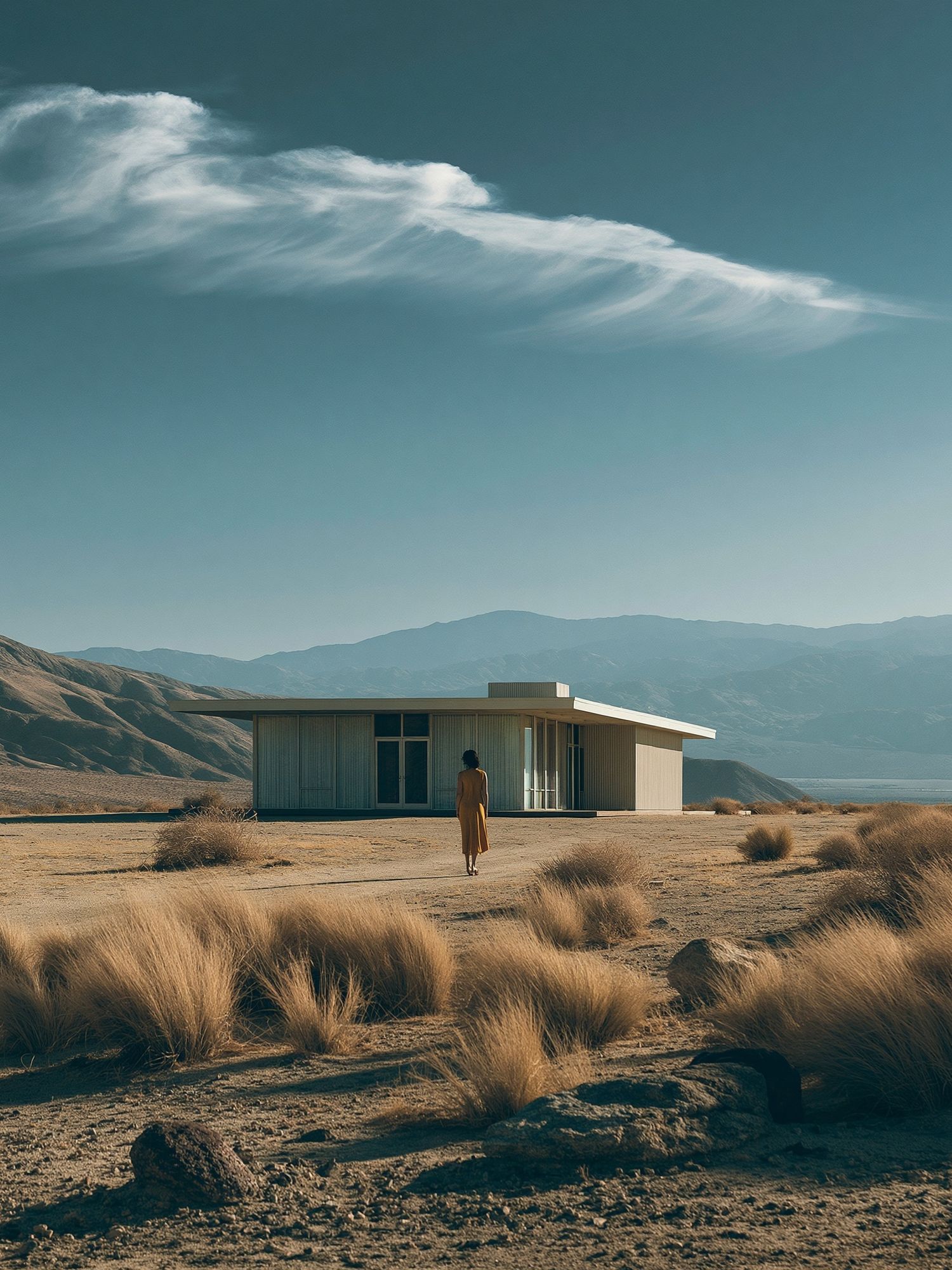 Desert House Landscape Poster. poster detail