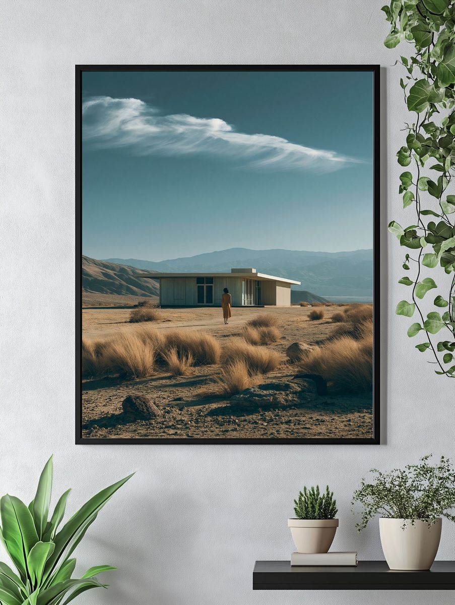 Desert House Landscape Poster. — room view 4