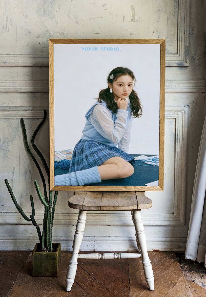 Blue Portrait Photography Poster. room preview