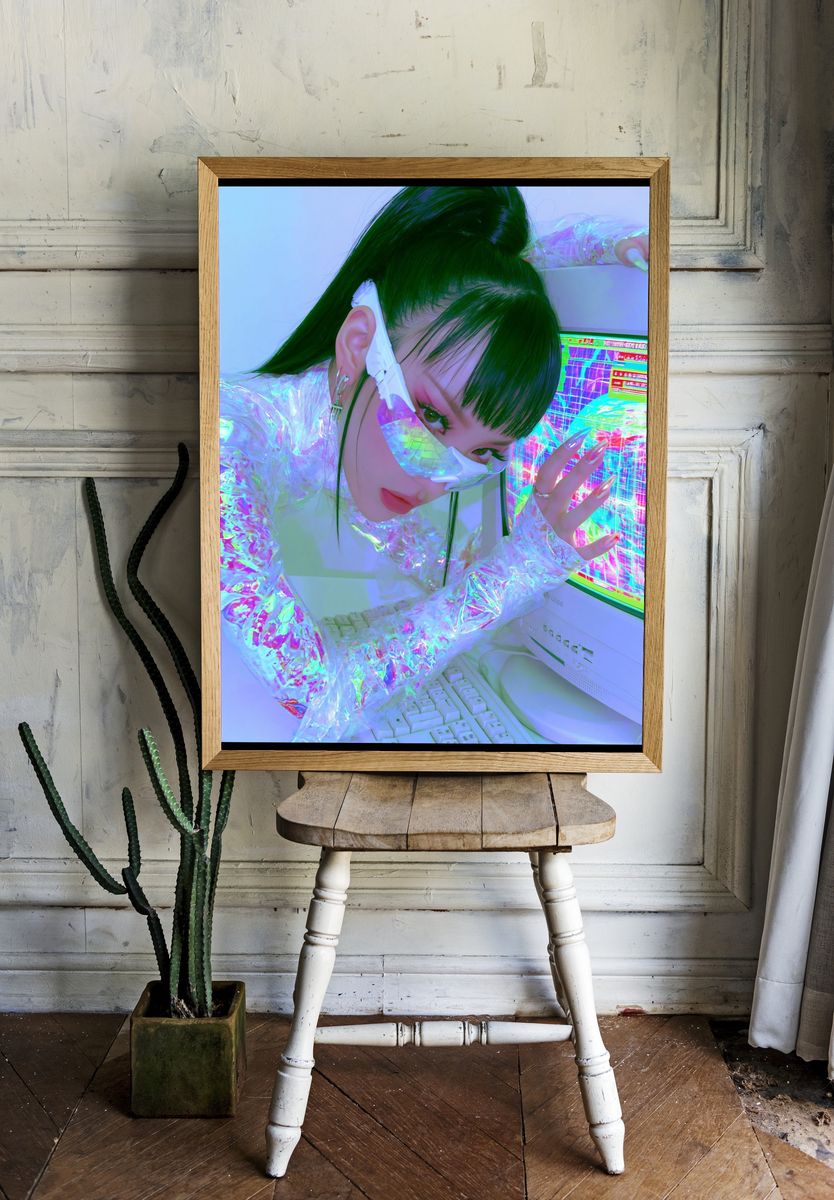 Cyberpunk Portrait Poster. room preview