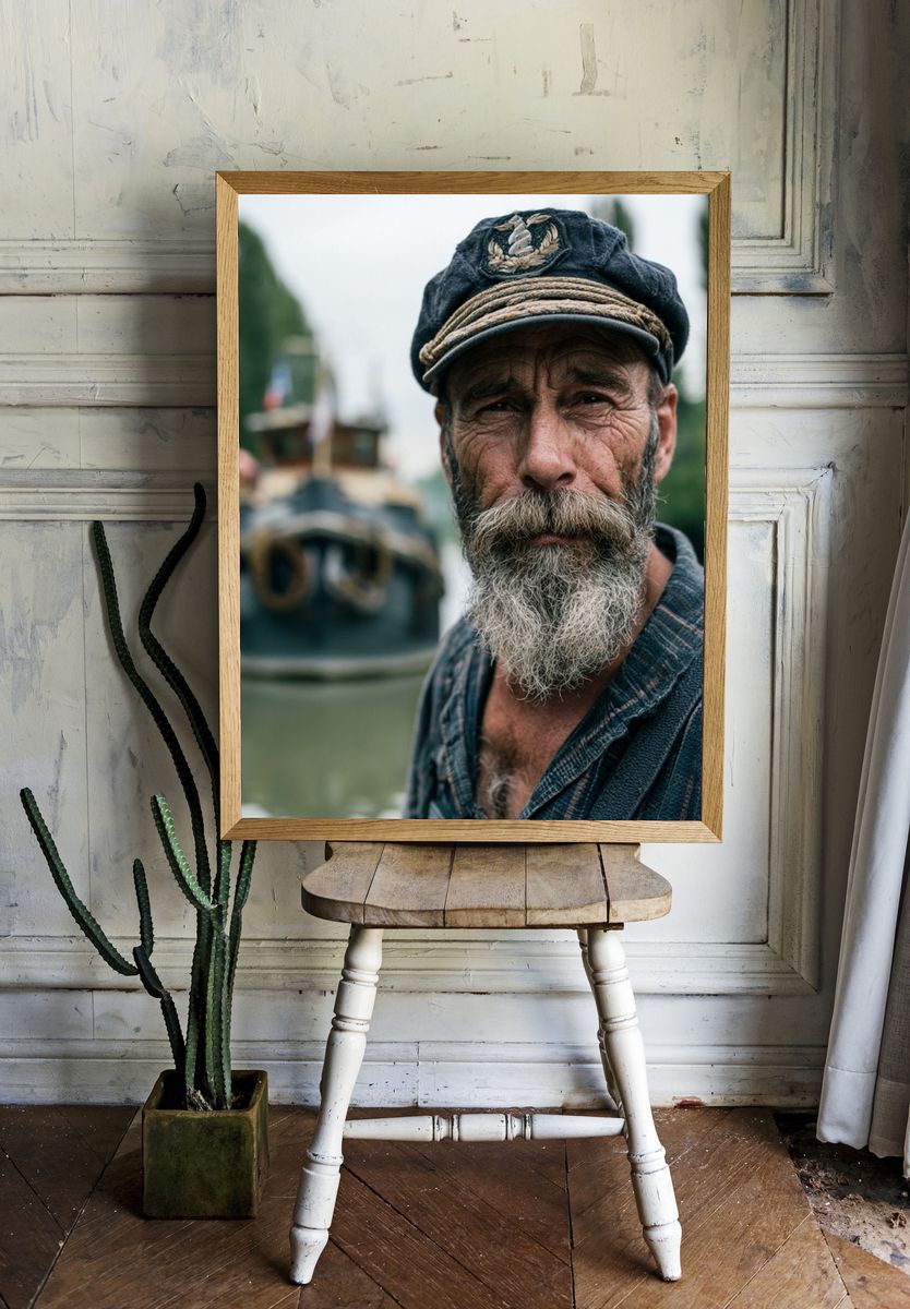 Weathered Sailor Portrait Poster. room preview