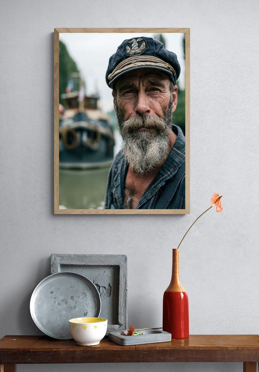Weathered Sailor Portrait Poster. — room view 3