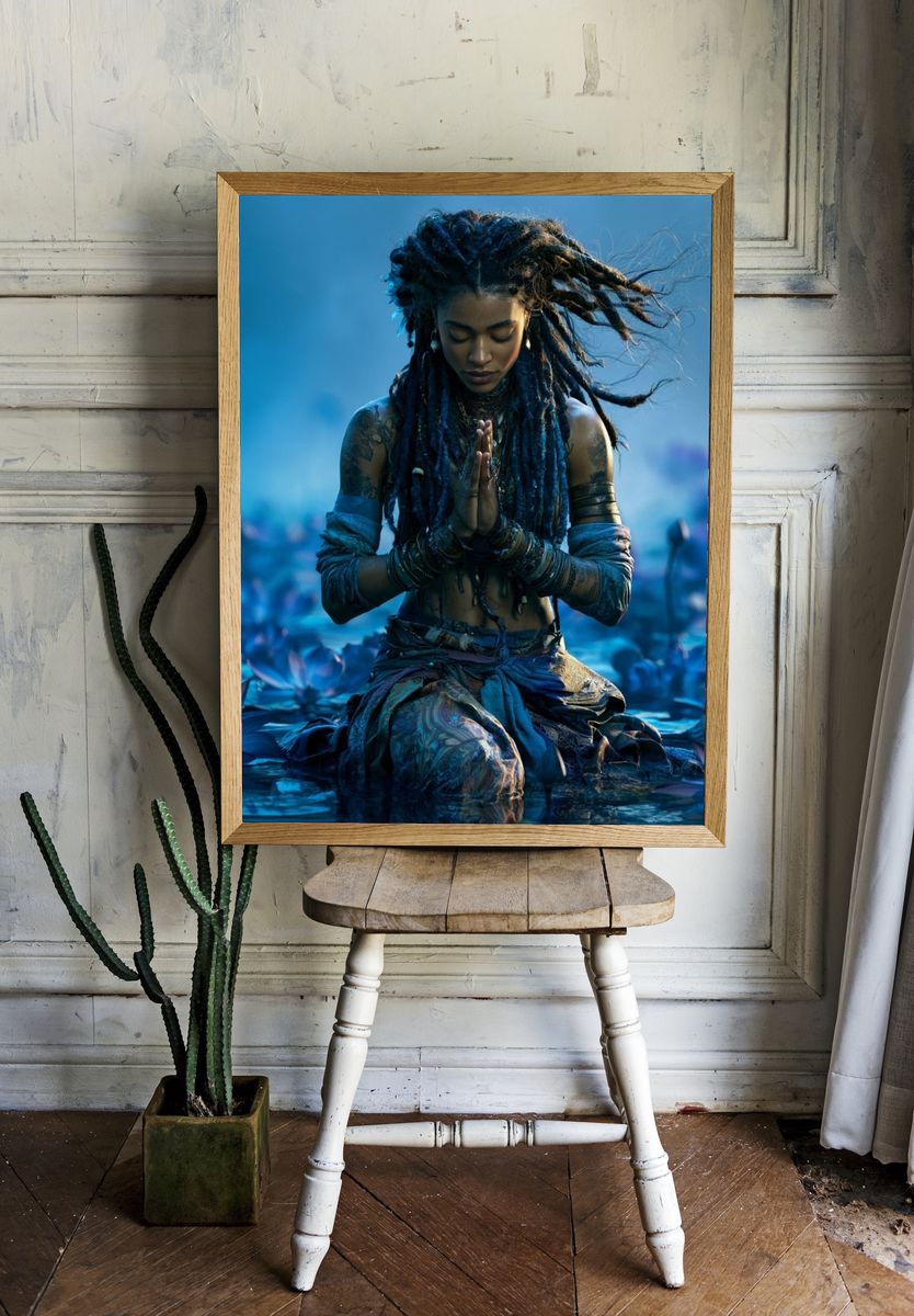 Mystic Lotus Meditation Photography Poster. room preview