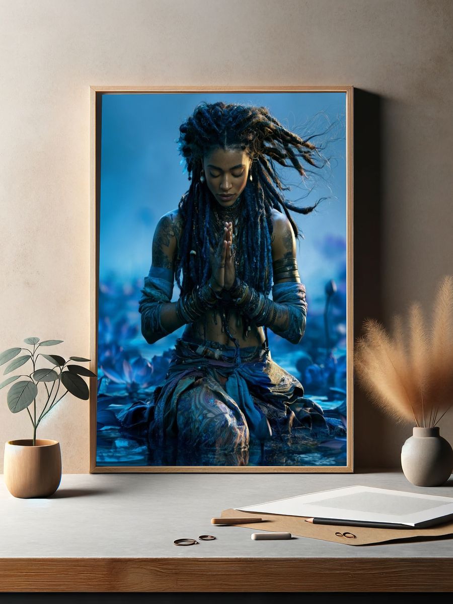 Mystic Lotus Meditation Photography Poster. — room view 2