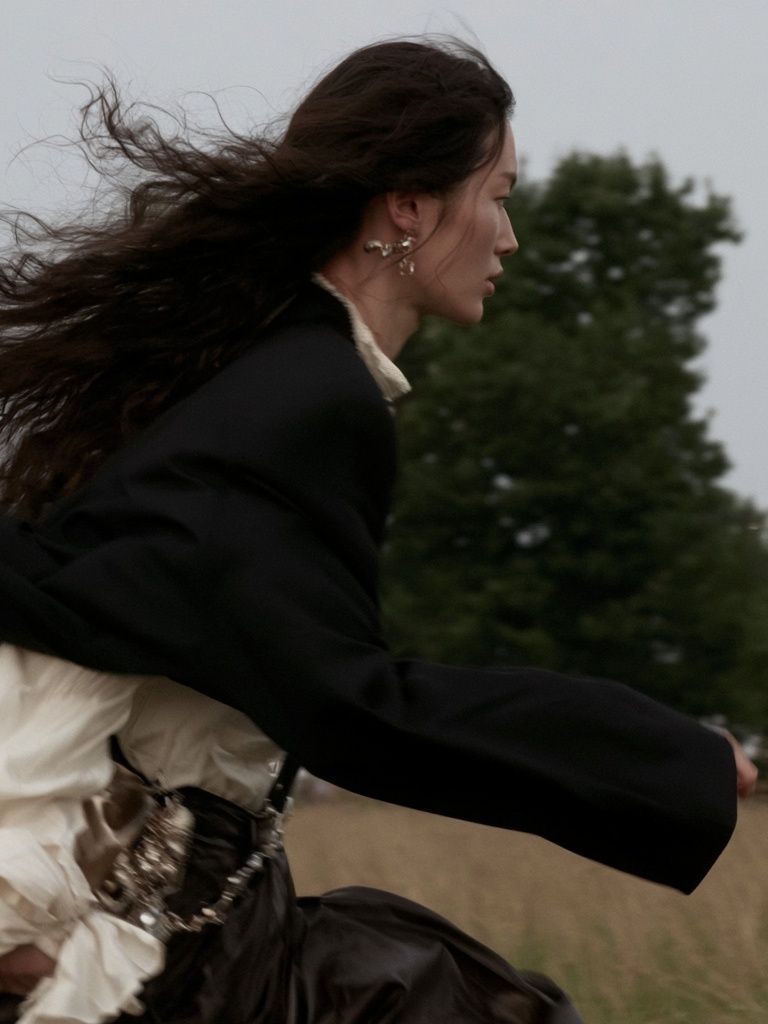 Windblown Woman Portrait Poster. poster detail