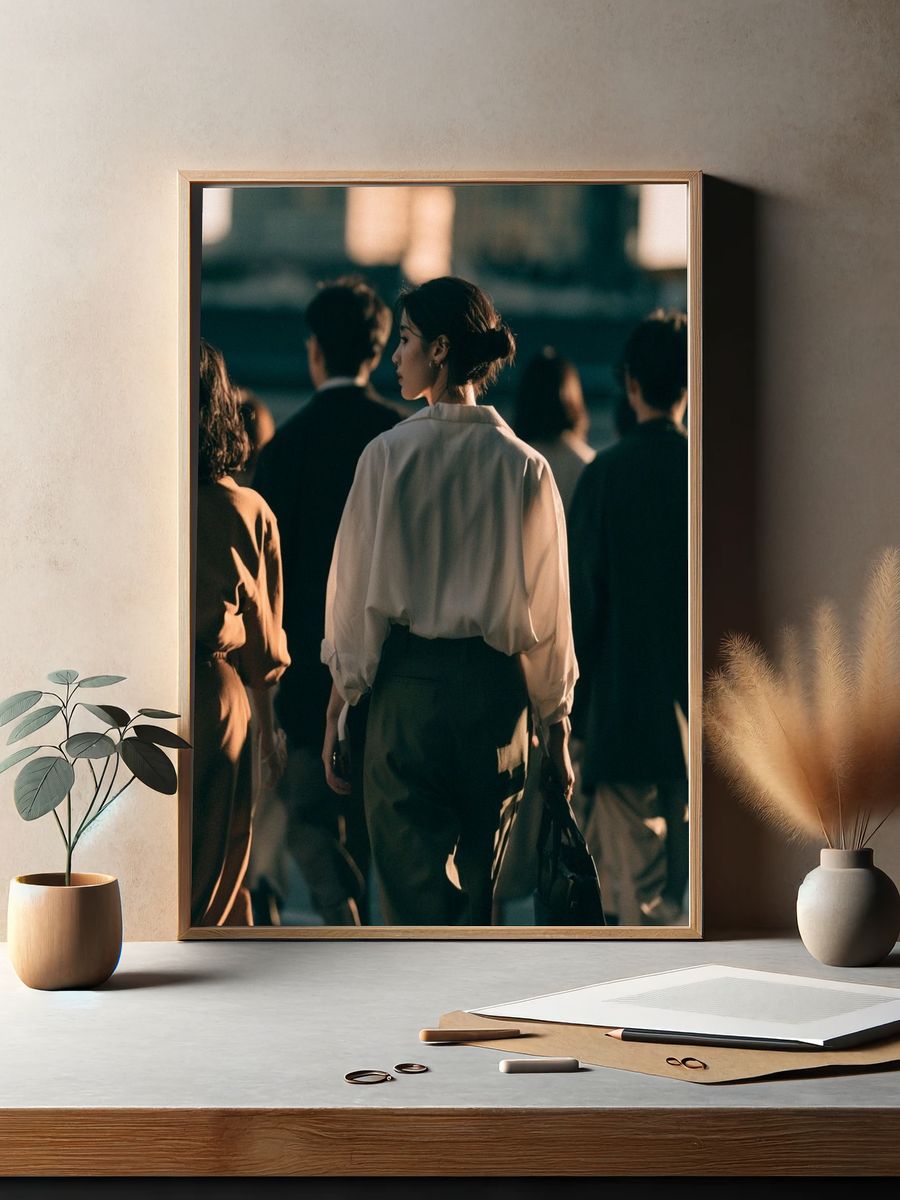 Urban Crowd Street Photography Poster. — room view 2