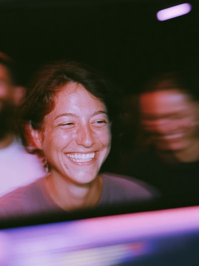 Smiling Crowd Portrait Poster. poster