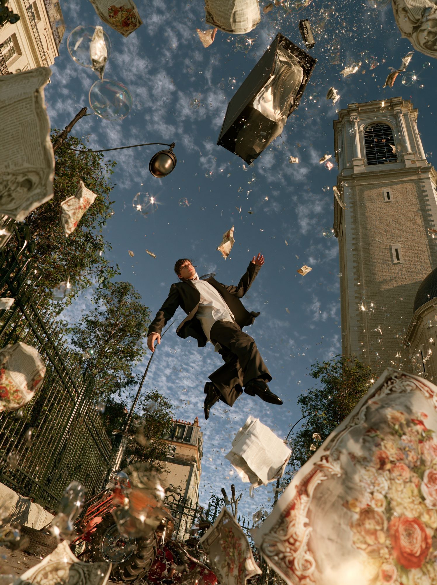 Floating Man Surreal Photography Poster. poster detail