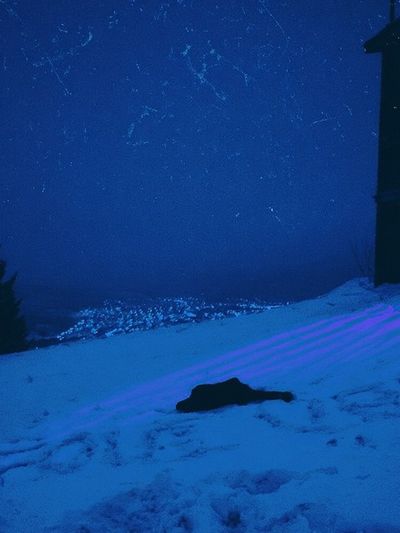 Moonlit Snowfield Photography Poster.