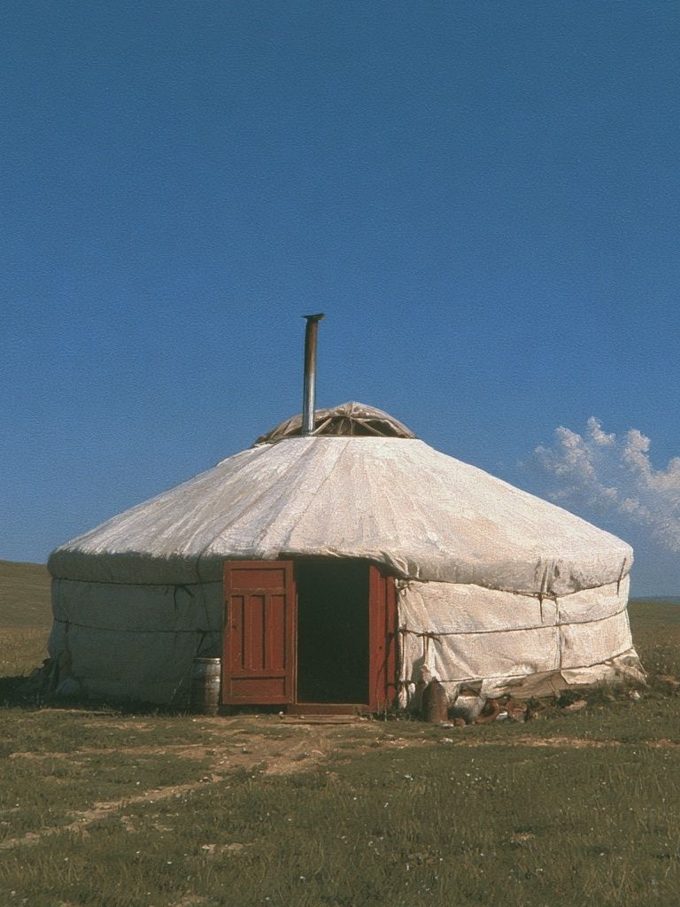 Mongolian Yurt Landscape Poster. poster detail