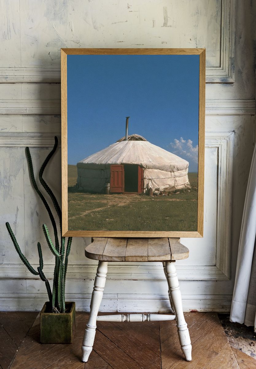 Mongolian Yurt Landscape Poster. room preview
