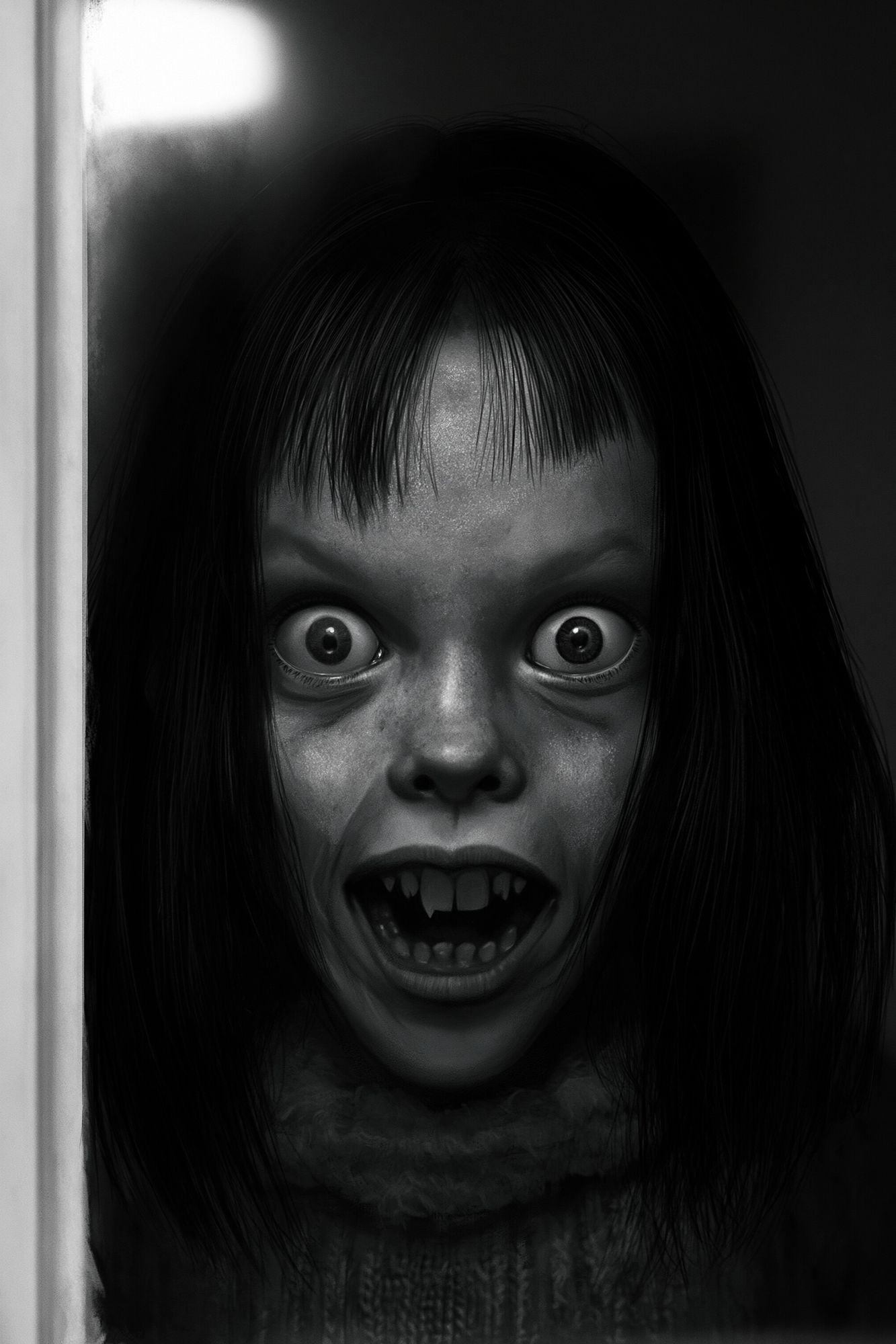 Creepy Girl Portrait Photography Poster. poster detail
