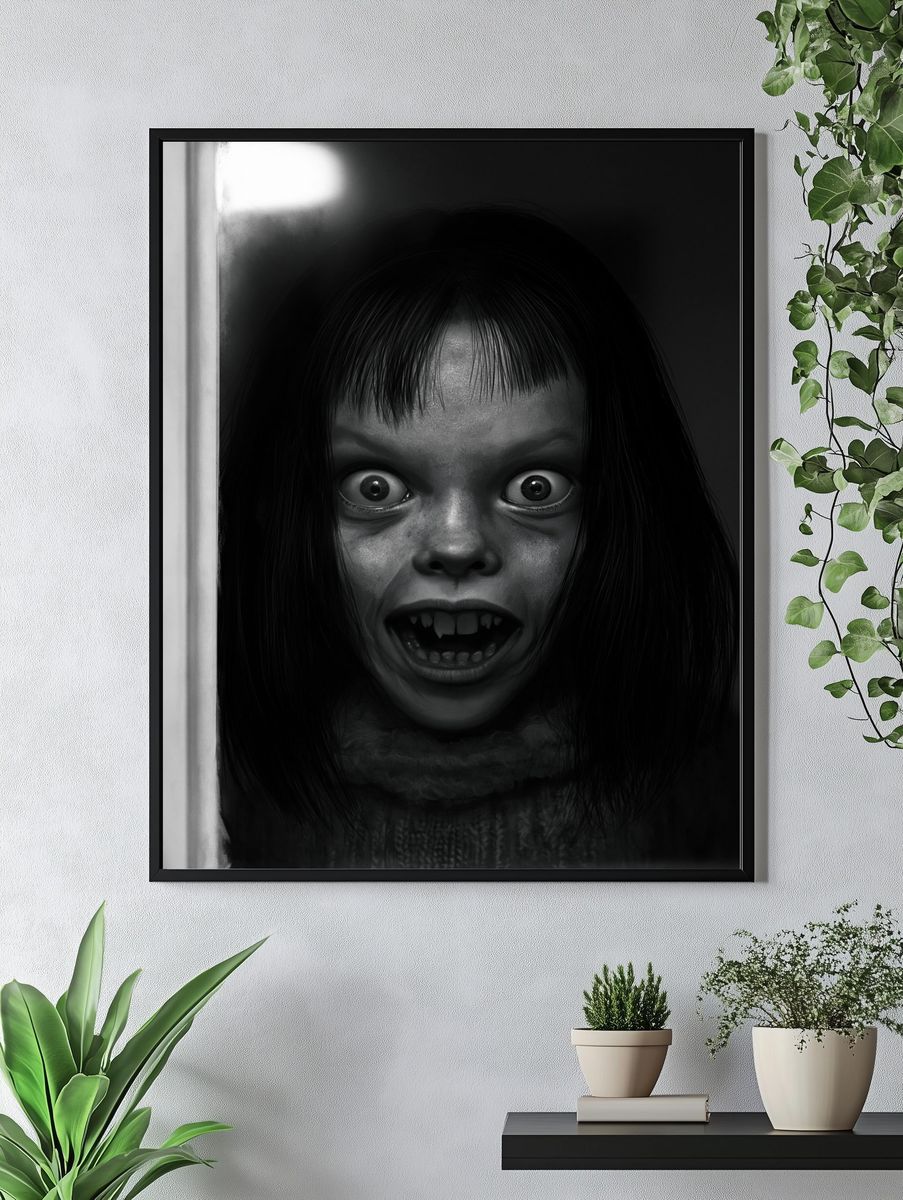 Creepy Girl Portrait Photography Poster. — room view 4