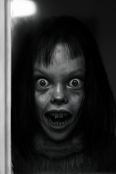 Creepy Girl Portrait Photography Poster. poster