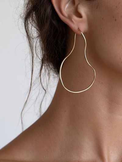 Gold Hoop Earring Portrait Print.