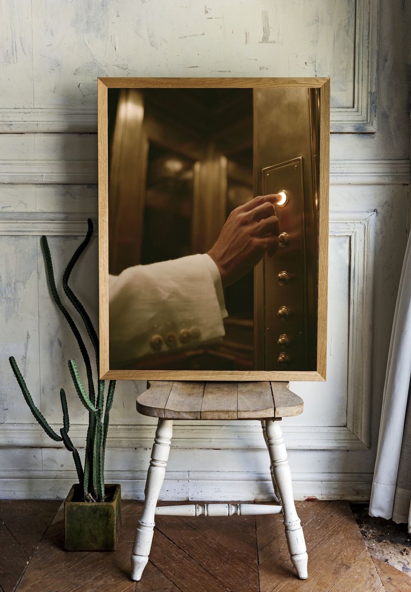 Elevator Button Hand Photography Poster. room preview