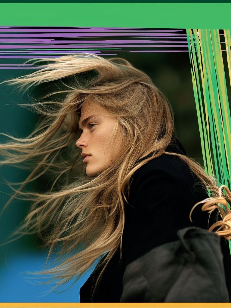 Windblown Portrait Photography Poster. poster detail