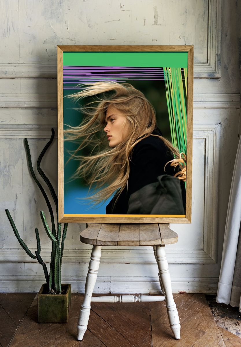 Windblown Portrait Photography Poster. — room view 1