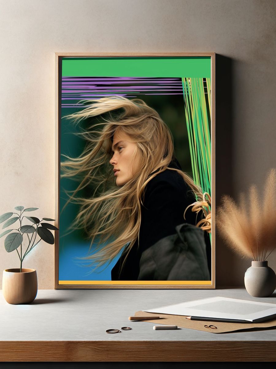 Windblown Portrait Photography Poster. — room view 2