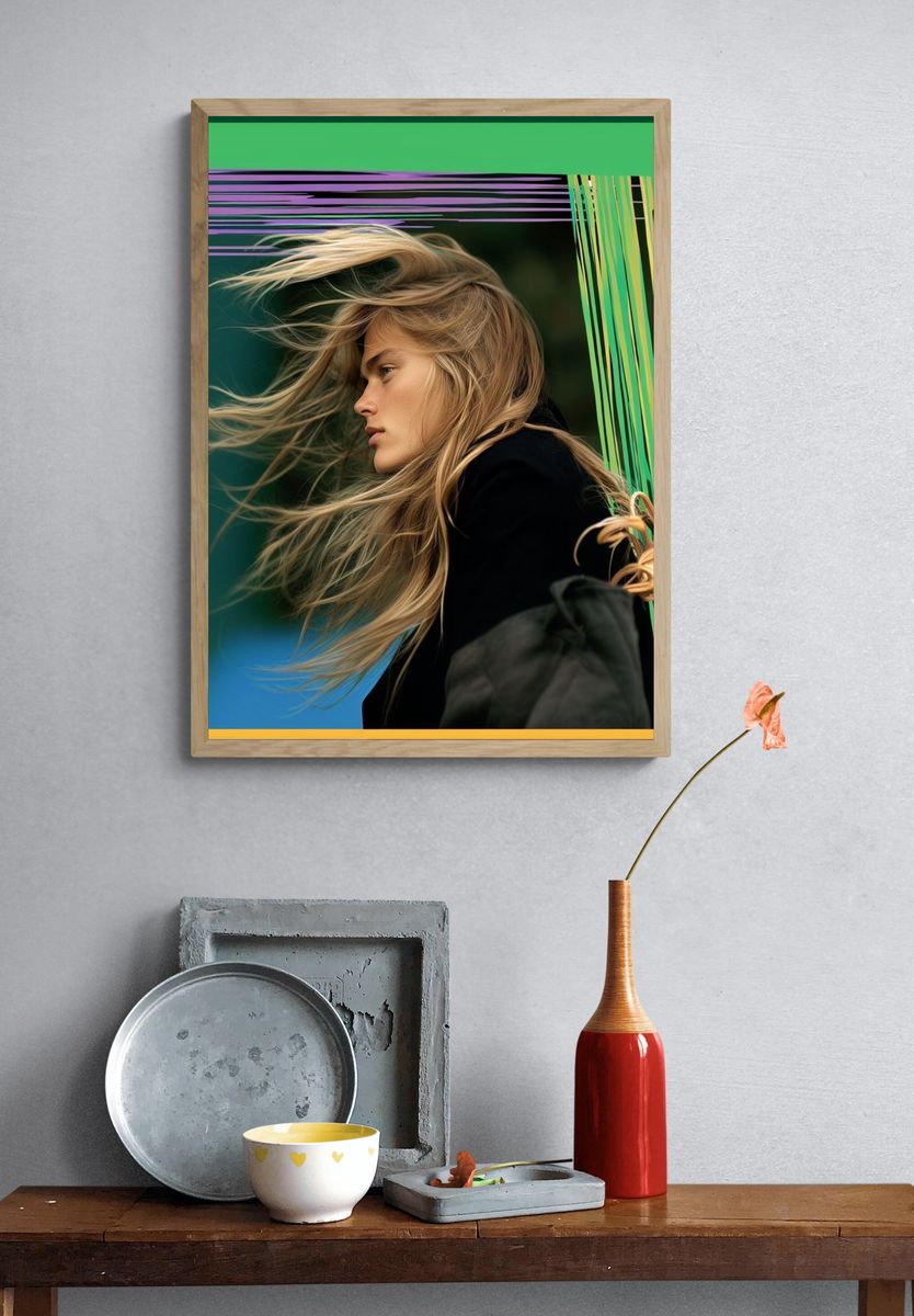Windblown Portrait Photography Poster. — room view 3