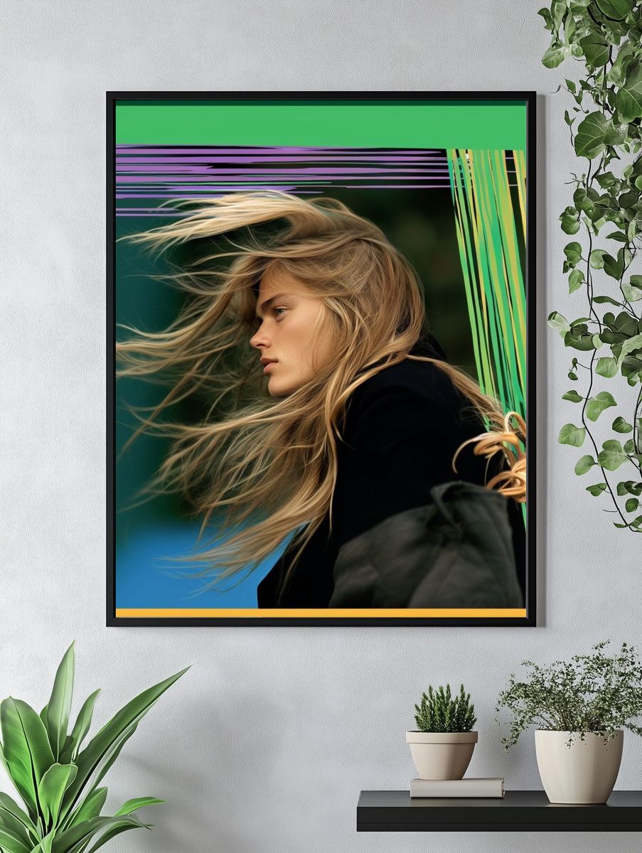 Windblown Portrait Photography Poster. — room view 4