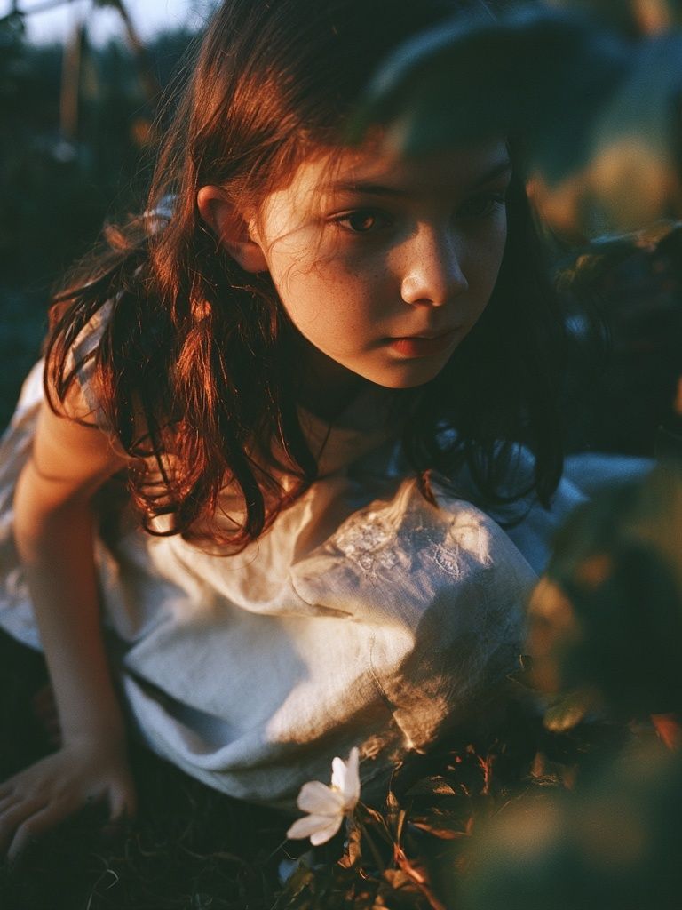 Girl in Wildflowers Photography Poster. poster detail