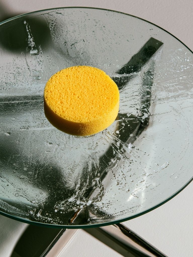 Glass and Yellow Sponge Photography Poster. poster detail