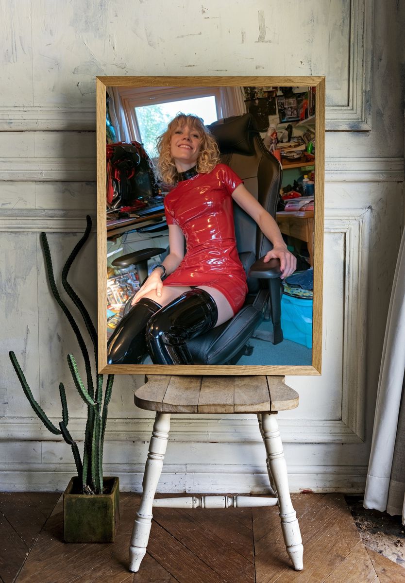 Red Latex Portrait Photography Poster. room preview