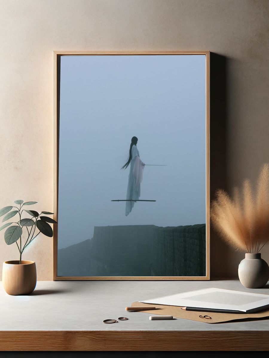 Misty Sword Walker Photography Poster. — room view 2