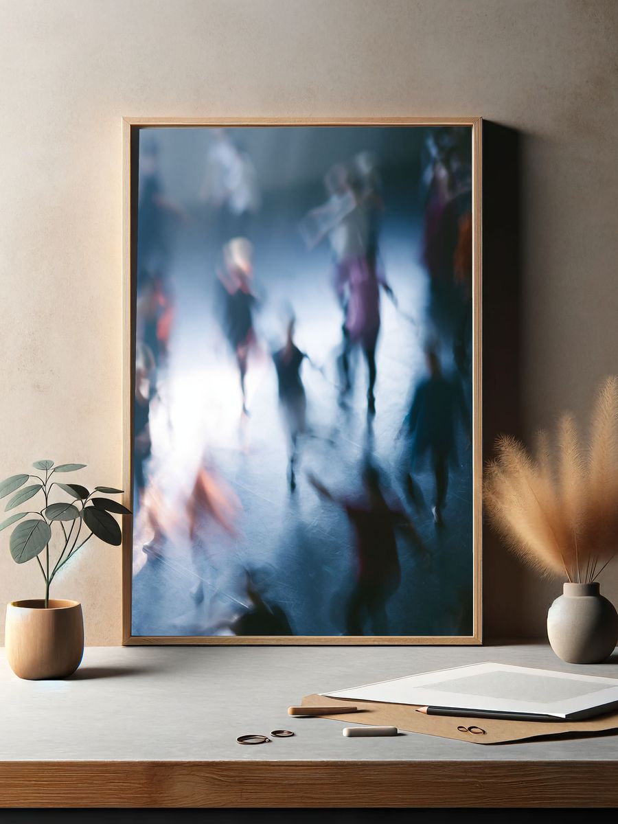 Blurred Dancers Photography Poster. — room view 2