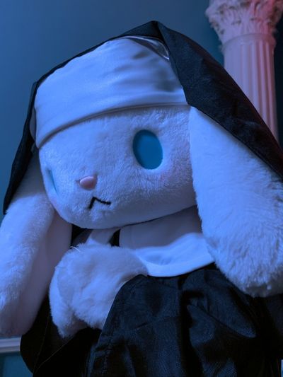 Plush Bunny Nun Portrait Print.
