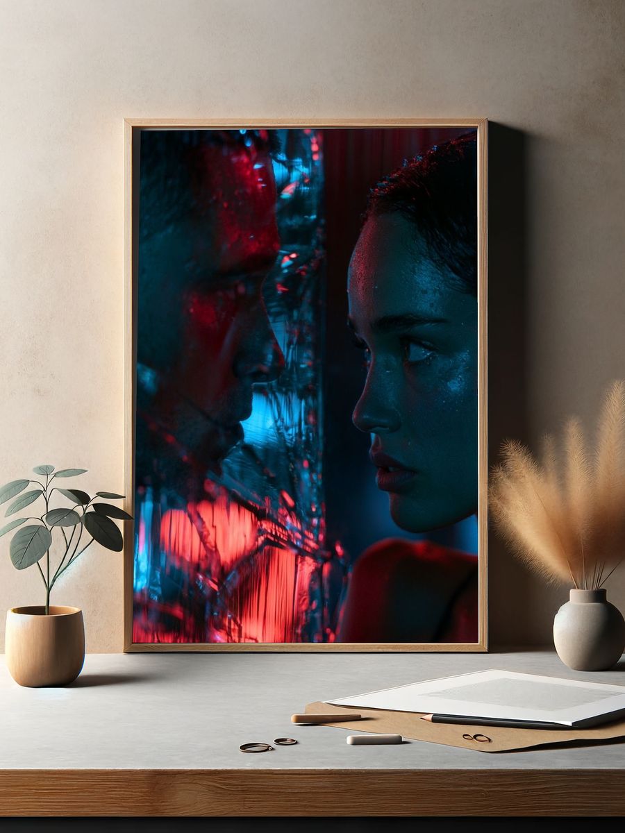Neon Reflection Portrait Print. — room view 2