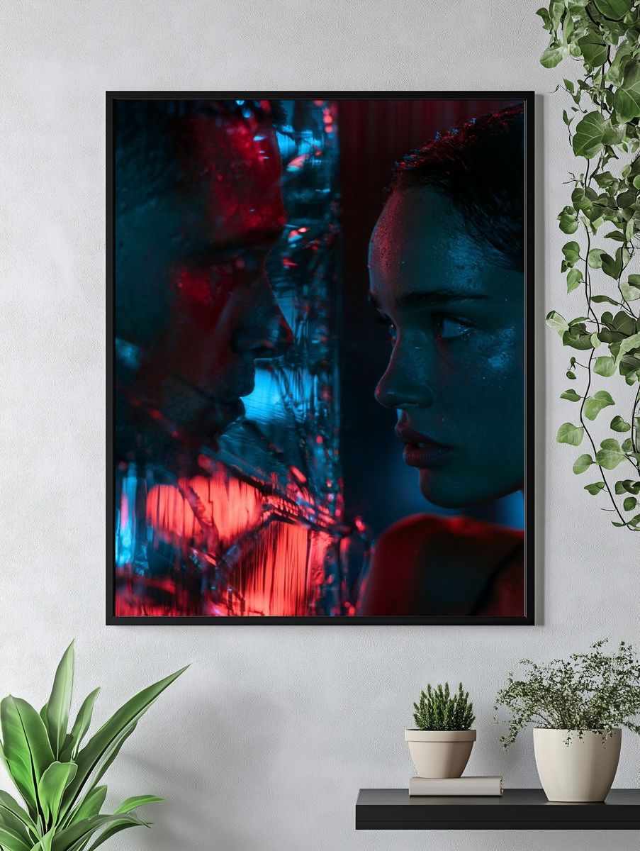Neon Reflection Portrait Print. — room view 4