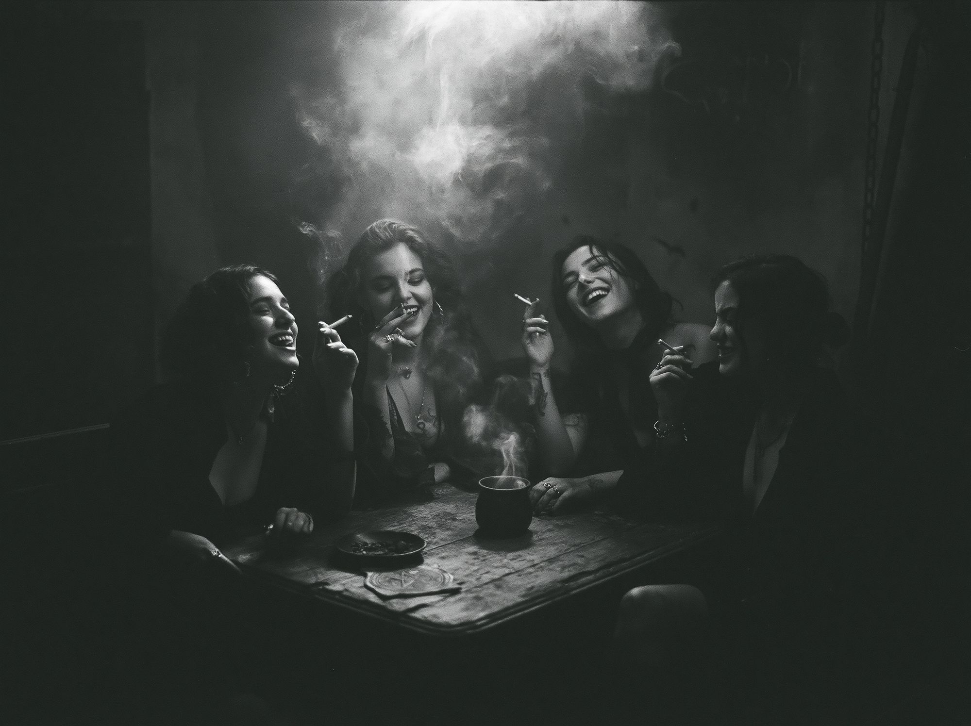 Smoky Night Portrait Photography Poster. poster detail