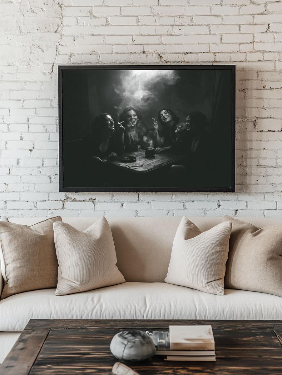 Smoky Night Portrait Photography Poster. room preview