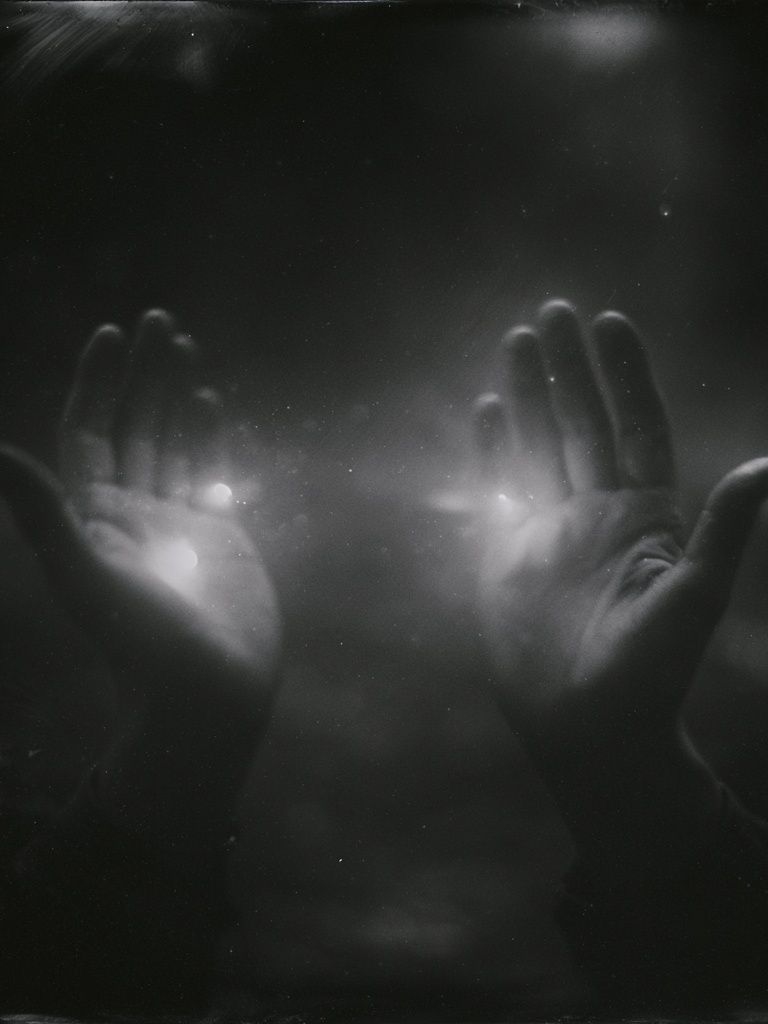 Hands in Light Photography Poster. poster detail