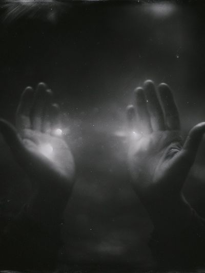 Hands in Light Photography Poster. poster