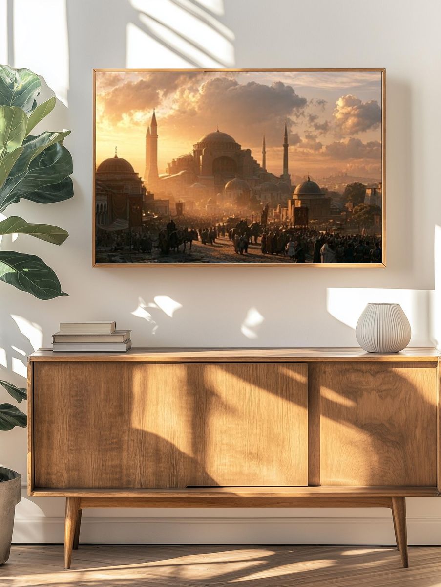 Sunset Ottoman Cityscape Photography Poster. — room view 3