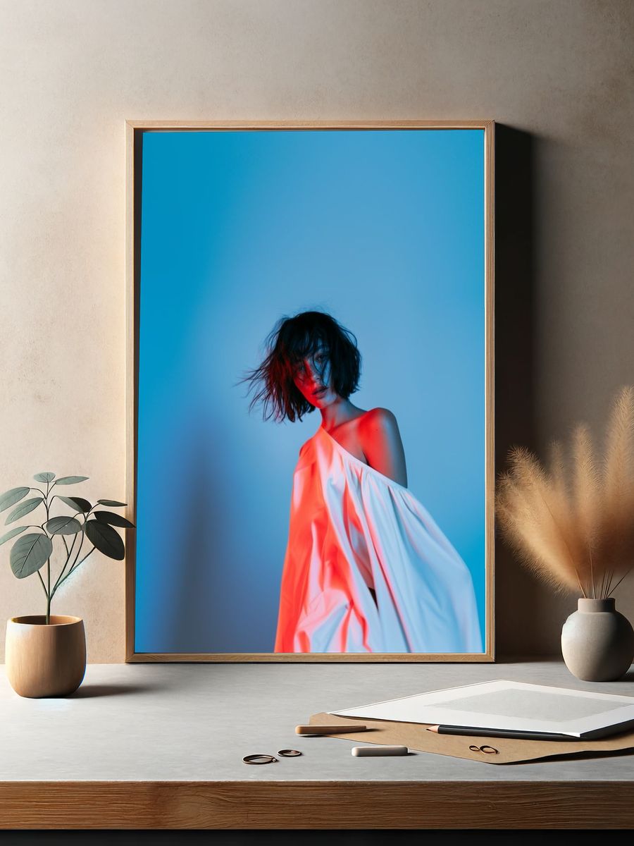 Neon Portrait Photography Poster. — room view 2
