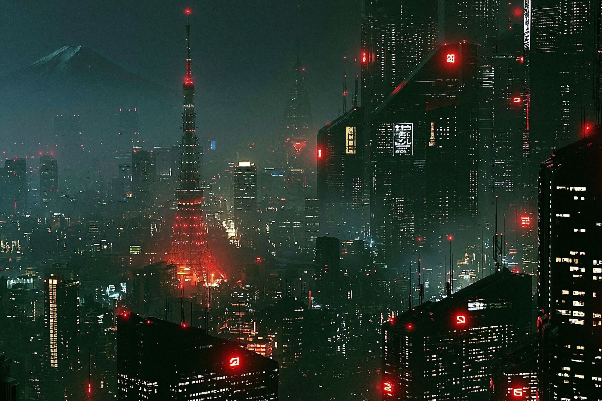 Neon Tokyo Skyline Photography Poster. poster — photography art