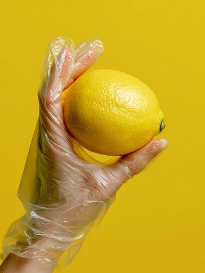 Plastic Glove Lemon Photography Poster. poster