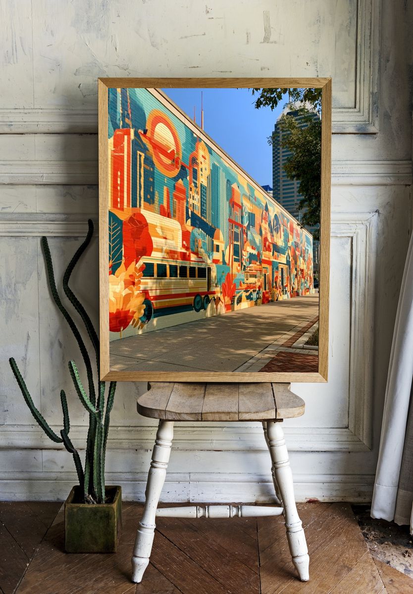 Urban Mural Cityscape Photography Poster. room preview