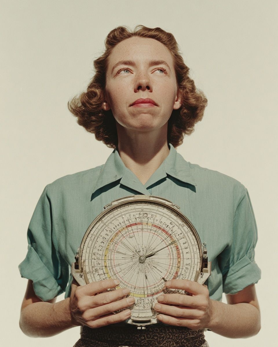 Vintage Portrait with Nautical Instrument Poster. poster — photography art
