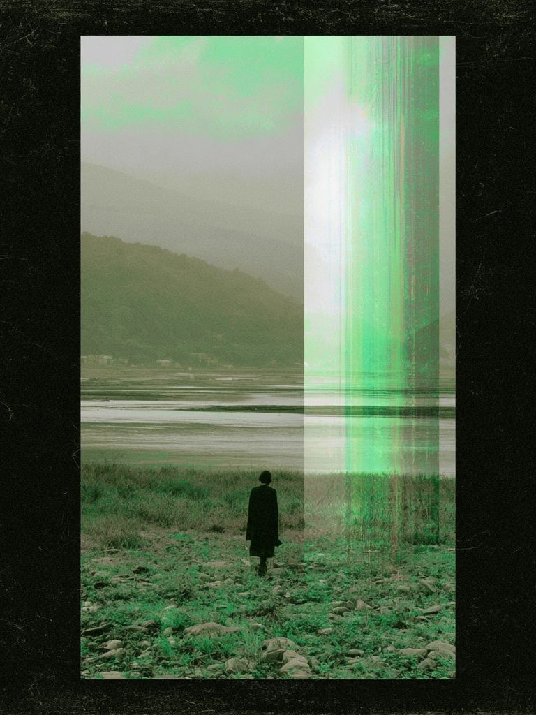 Glitch Landscape Photography Poster. poster — photography art
