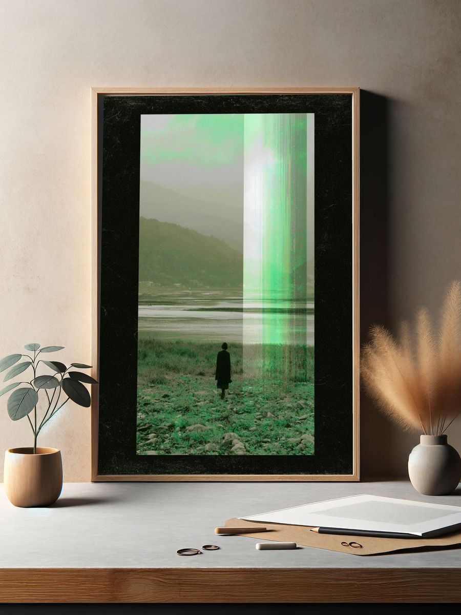 Glitch Landscape Photography Poster. — room view 2