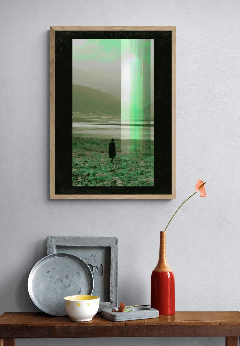 Glitch Landscape Photography Poster. — room view 3