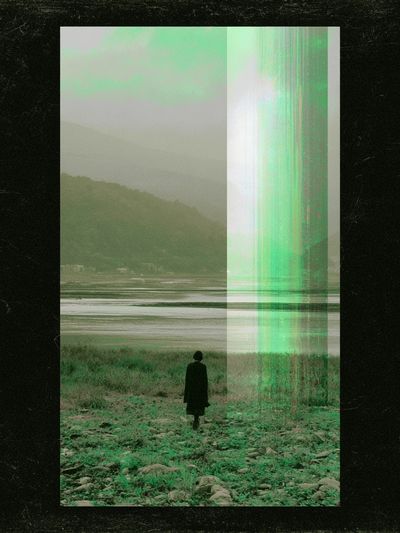 Glitch Landscape Photography Poster. poster