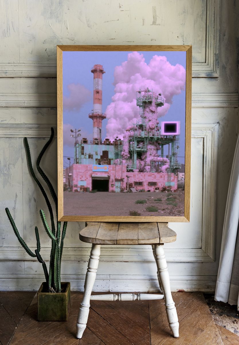Pastel Industrial Plant Poster. — room view 1