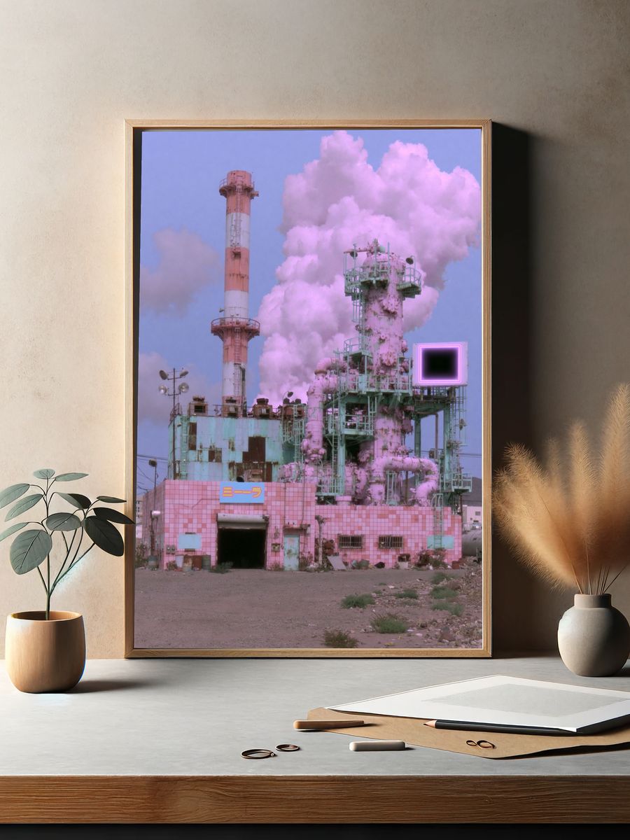 Pastel Industrial Plant Poster. — room view 2