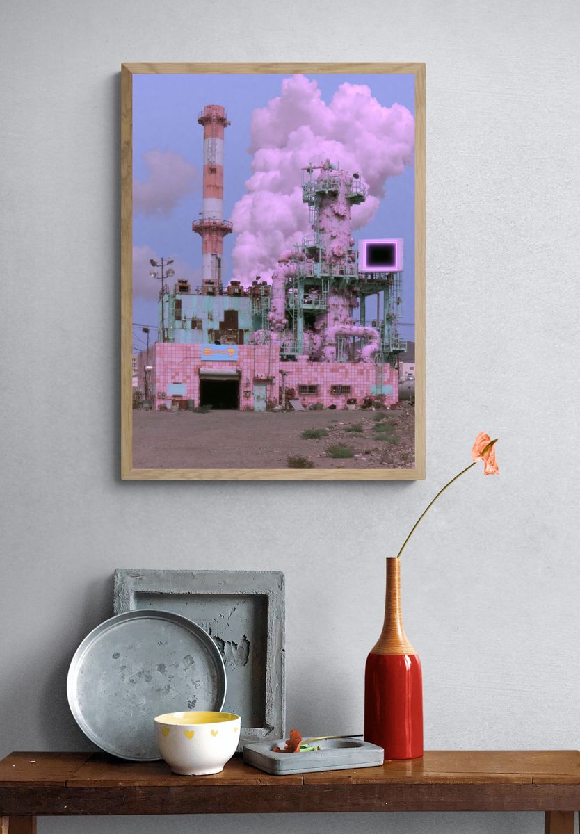 Pastel Industrial Plant Poster. — room view 3